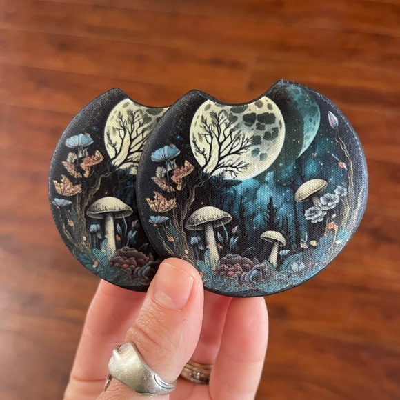 Hand Crafted Mushroom Night Car Coaster 2 Pack - Picture 7 of 7